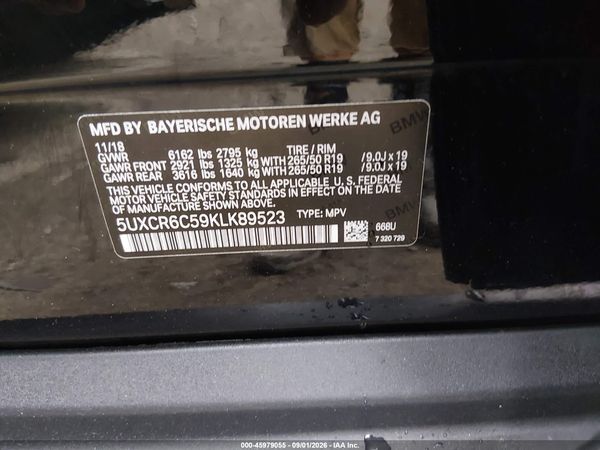 2019 BMW X5 XDRIVE40I — I9
