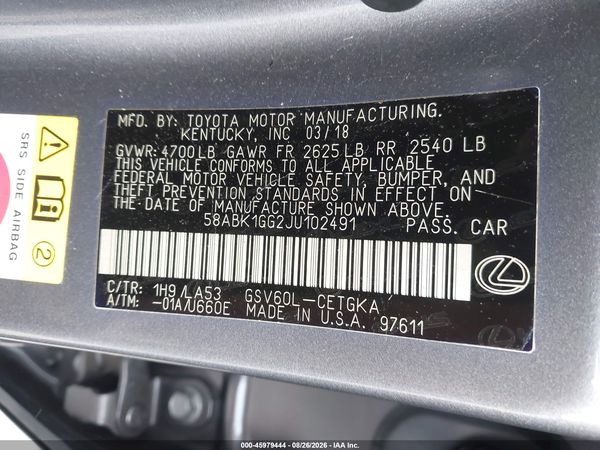 2018 LEXUS ES 350 — I9