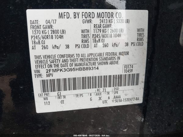 2017 FORD EDGE SE — I9