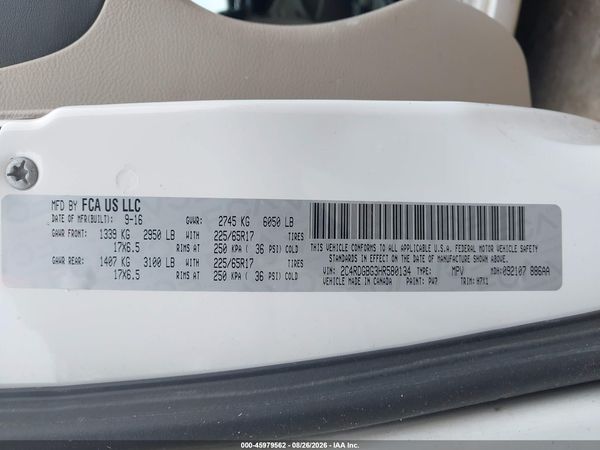 2017 DODGE GRAND CARAVAN SE