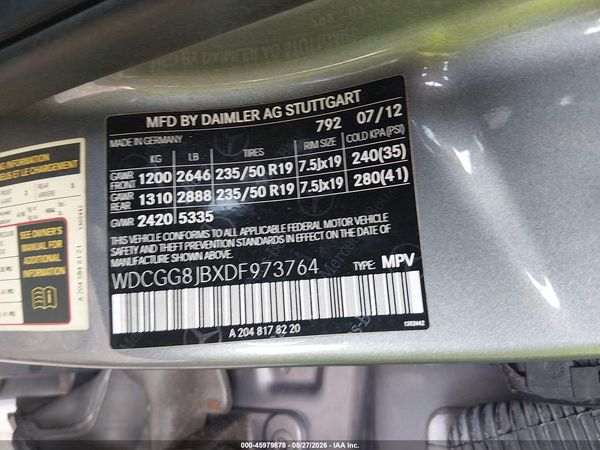 2013 MERCEDES-BENZ GLK 350 4MATIC — I9