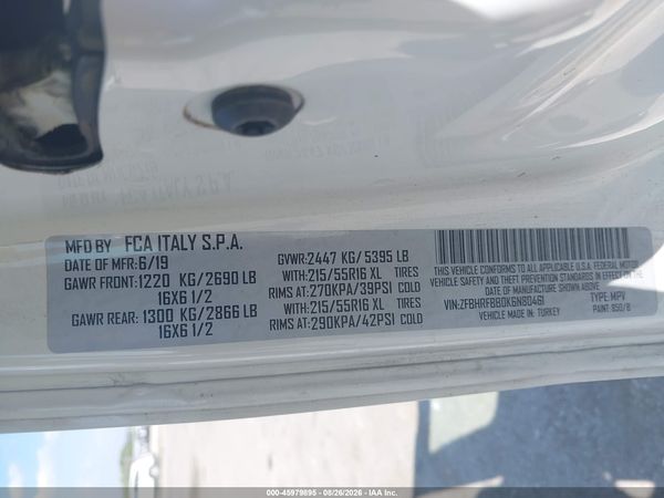 2019 RAM PROMASTER CITY TRADESMAN SLT