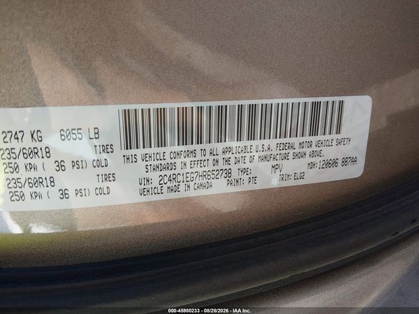 2017 CHRYSLER PACIFICA TOURING-L PLUS