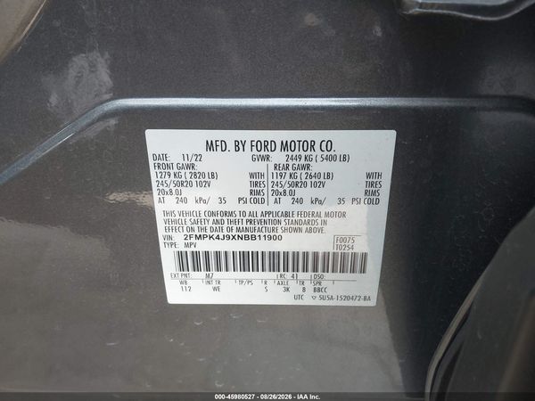 2022 FORD EDGE ST-LINE — I9