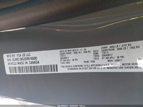 2025 CHRYSLER PACIFICA SELECT