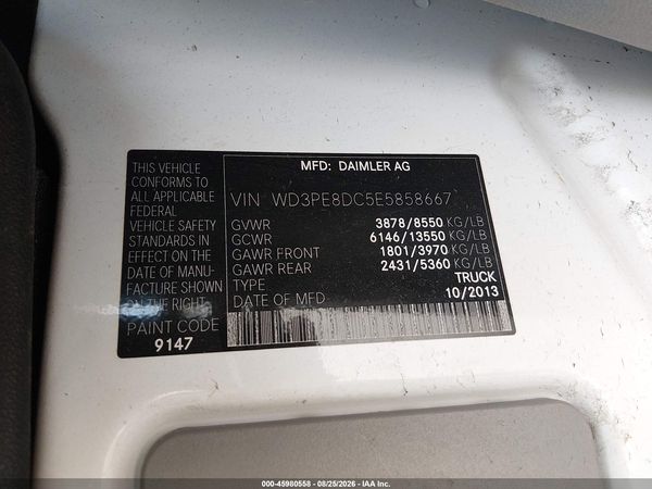 2014 MERCEDES-BENZ SPRINTER 2500 HIGH ROOF