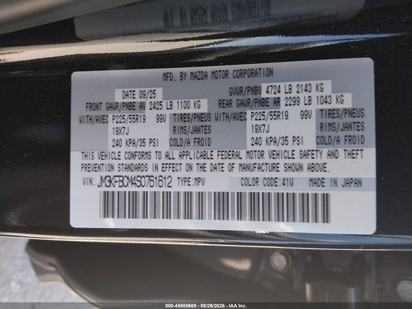 2025 MAZDA CX-5 2.5 S CARBON EDITION — I9