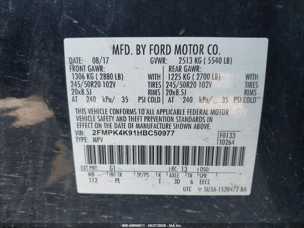 2017 FORD EDGE TITANIUM — I9