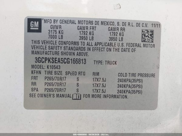 2012 CHEVROLET SILVERADO 1500 LT — I9