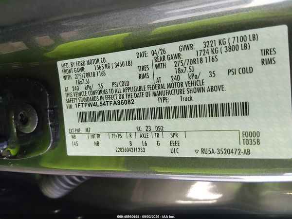 2026 FORD F-150 TREMOR — I9