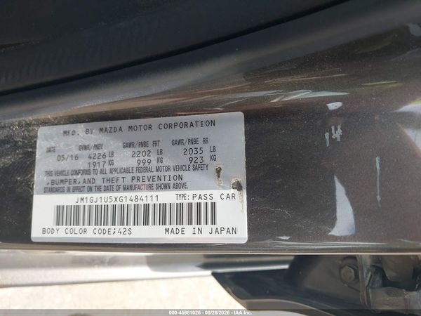 2016 MAZDA MAZDA6 I SPORT — I9