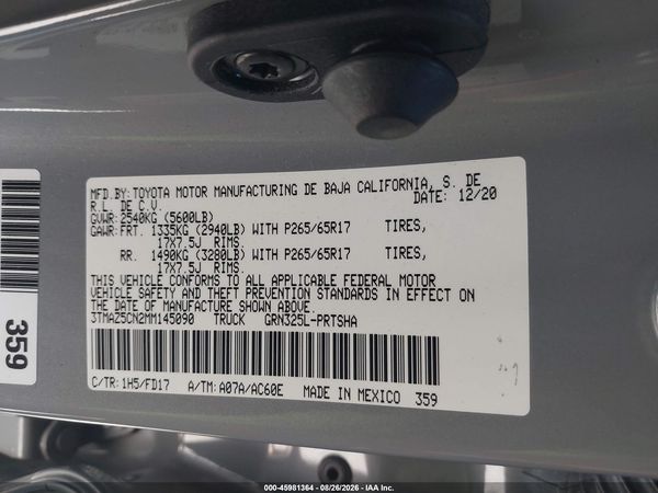 2021 TOYOTA TACOMA TRD SPORT — I9