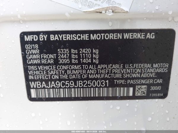 2018 BMW 530E IPERFORMANCE
