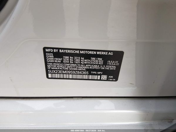 2025 BMW X7 XDRIVE40I — I9