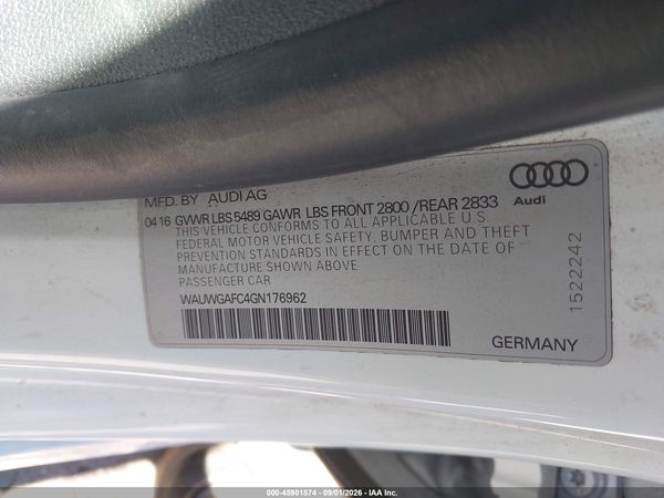 2016 AUDI A7 3.0 PREMIUM PLUS
