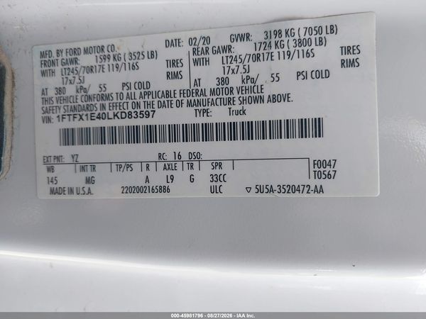 2020 FORD F-150 XLT