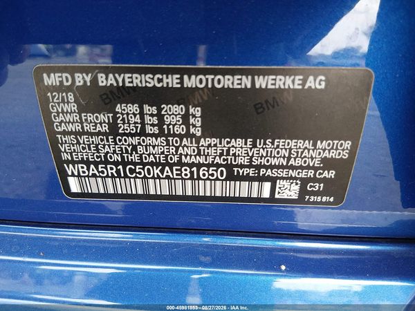 2019 BMW 330I — I9