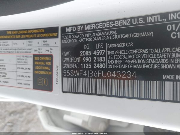 2015 MERCEDES-BENZ C 300 Base — I9