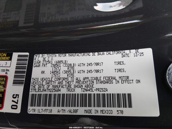 2026 TOYOTA TACOMA SR5 — I9