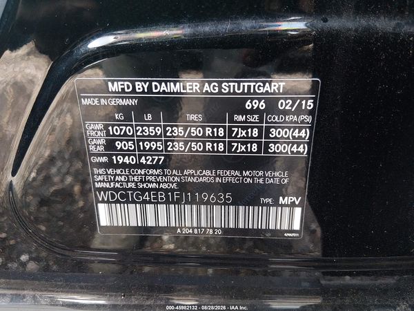 2015 MERCEDES-BENZ GLA 250 GLA250