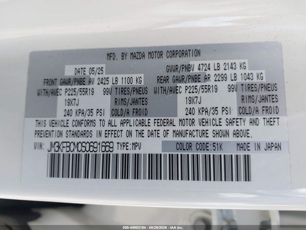 2025 MAZDA CX-5 2.5 S CARBON EDITION — I9