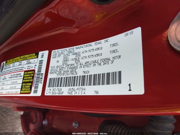 2019 TOYOTA TUNDRA SR5 5.7L V8 — I9