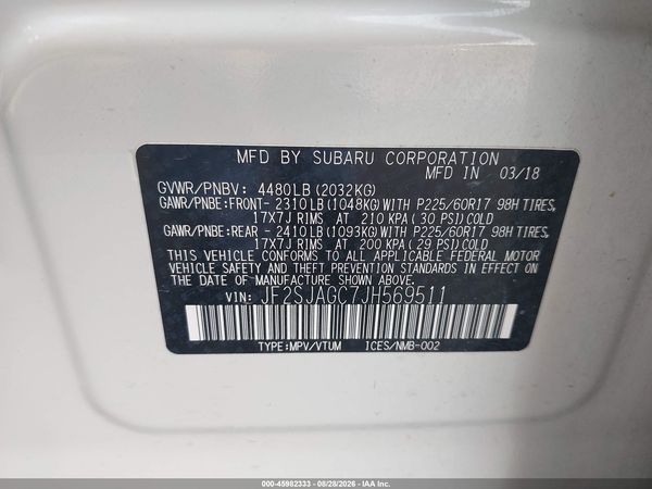 2018 SUBARU FORESTER 2.5I PREMIUM