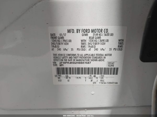 2017 FORD EDGE TITANIUM — I9