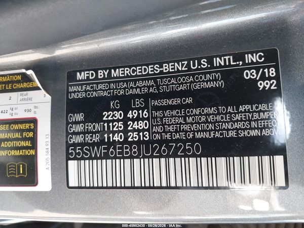 2018 MERCEDES-BENZ AMG C 43 4MATIC