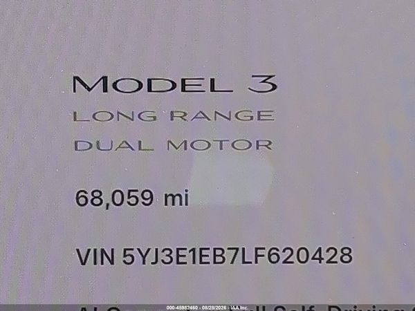 2020 TESLA MODEL 3