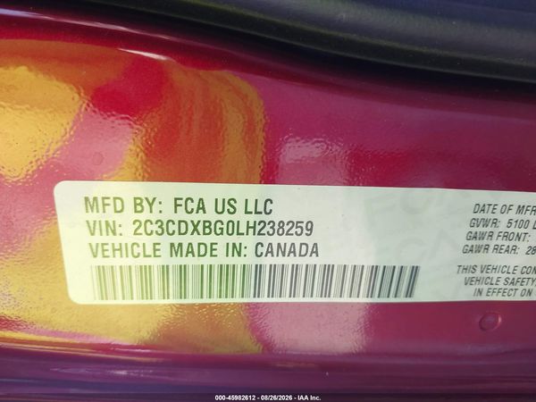 2020 DODGE CHARGER SXT RWD