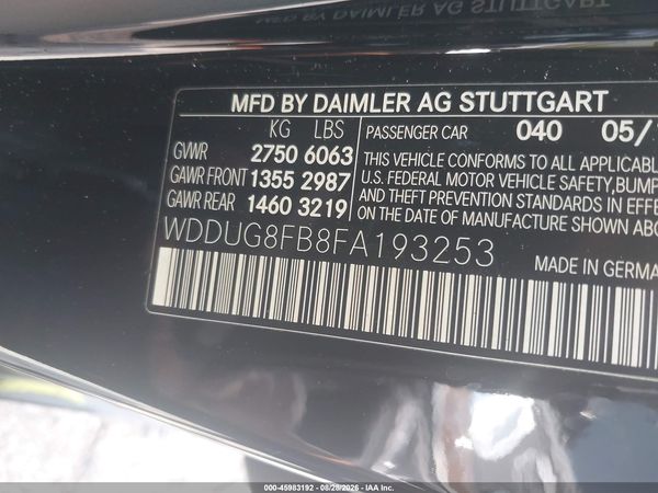 2015 MERCEDES-BENZ S 550 4MATIC — I9
