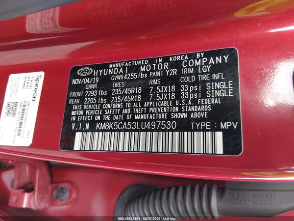 2020 HYUNDAI KONA ULTIMATE — I9