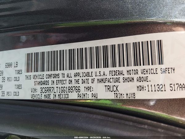 2016 RAM 1500 BIG HORN — I9