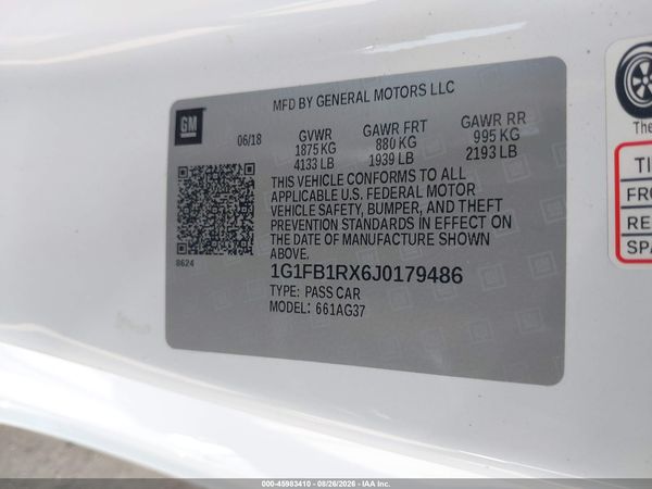 2018 CHEVROLET CAMARO 1LT — I9