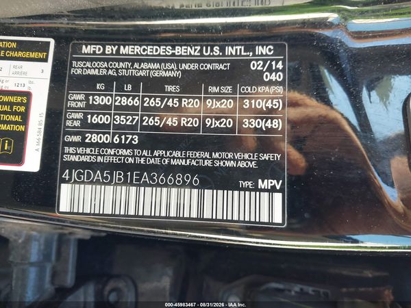 2014 MERCEDES-BENZ ML 350 — I9