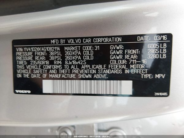 2016 VOLVO XC90 T5 MOMENTUM — I9