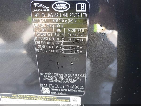 2026 LAND ROVER DEFENDER P525 V8 — I9