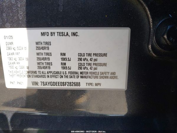 2025 TESLA MODEL Y — I9