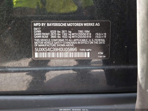 2017 BMW X5 XDRIVE35D — I9