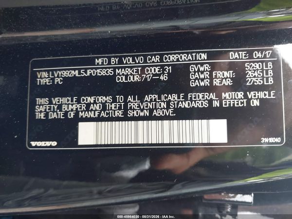 2018 VOLVO S90 T6 INSCRIPTION
