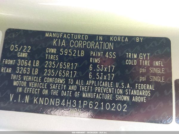 2023 KIA CARNIVAL MPV LX SEAT PACKAGE — I9