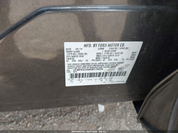 2019 FORD EDGE SEL — I9