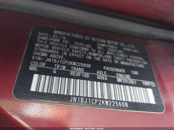 2019 NISSAN ROGUE SPORT S — I9