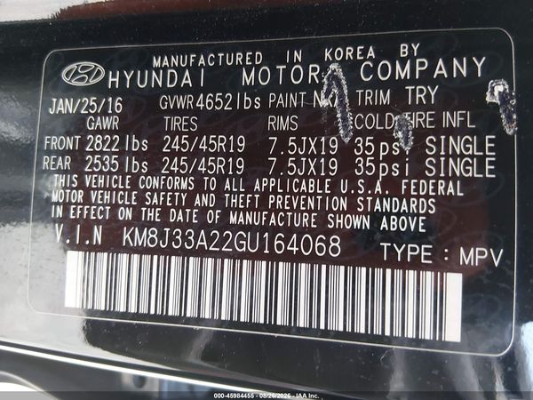 2016 HYUNDAI TUCSON LIMITED