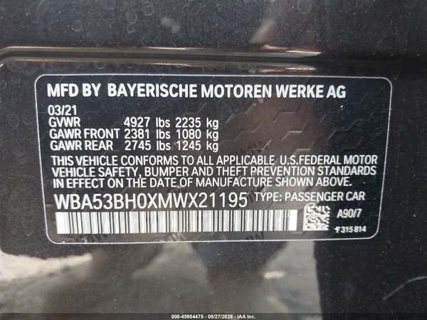 2021 BMW 530I — I9