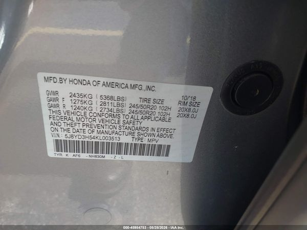 2019 ACURA MDX TECH PKG — I9