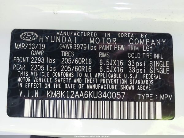 2019 HYUNDAI KONA SE