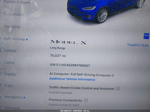 2019 TESLA MODEL X 100D/75D/LONG RANGE — I118