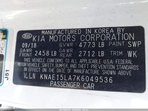 2019 KIA STINGER Base — I9
